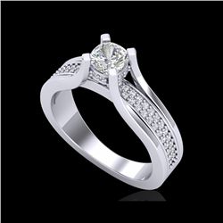 1.01 ctw Cushion VS/SI Diamond Micro Pave Ring 18K White Gold