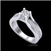 Image 1 : 1.01 ctw Cushion VS/SI Diamond Micro Pave Ring 18K White Gold