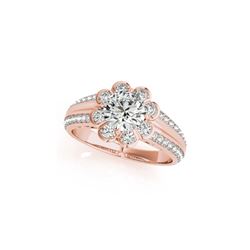 1.5 1.50 ctw Certified VS/SI Diamond Halo Ring 18K Rose Gold
