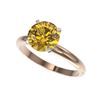 Image 1 : 2.50 ctw Certified Intense Yellow Diamond Solitaire Ring 10K Rose Gold