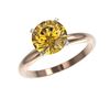 Image 2 : 2.50 ctw Certified Intense Yellow Diamond Solitaire Ring 10K Rose Gold