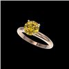 Image 1 : 2 ctw Certified Intense Yellow Diamond Engagement Ring 10K Rose Gold