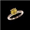 Image 2 : 2 ctw Certified Intense Yellow Diamond Engagement Ring 10K Rose Gold