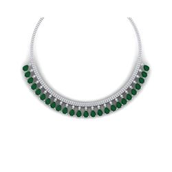 51.75 ctw Emerald & VS Diamond Necklace 18K White Gold