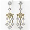 Image 2 : 5.5 ctw Cushion Cut Diamond Designer Earrings 18K Yellow Gold