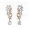 Image 2 : 5.33 ctw Pear Diamond Designer Earrings 18K Rose Gold
