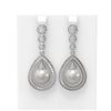 Image 1 : 3.8 ctw Diamond and Pearl Earrings 18K White Gold
