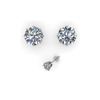 Image 2 : 3.09 ctw VS/SI Diamond Stud Solitaire Earrings 18K White Gold