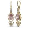 Image 2 : 7.03 ctw Morganite & Diamond Earrings 18K Yellow Gold