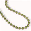 Image 2 : 33.35 ctw Peridot & Diamond Micro Pave Halo Necklace 10K Rose Gold