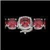 Image 1 : 40 ctw Pink Tourmaline & Micro Diamond Bracelet 14K White Gold