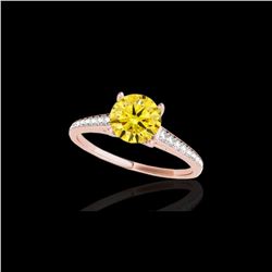 1.5 ctw Certified SI/I Fancy Intense Yellow Diamond Ring 10K Rose Gold