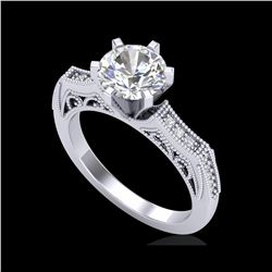 1.51 ctw VS/SI Diamond Solitaire Art Deco Ring 18K White Gold