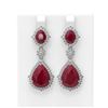 Image 1 : 29.36 ctw Ruby & Diamond Earrings 18K White Gold