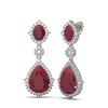 Image 2 : 29.36 ctw Ruby & Diamond Earrings 18K White Gold