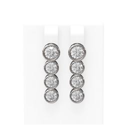3 ctw Diamond Earrings 18K White Gold