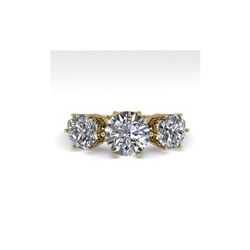 2 ctw Past Present Future Certified VS/SI Diamond Ring 18K Yellow Gold