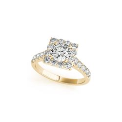 2.5 ctw Certified VS/SI Diamond Halo Ring 18K Yellow Gold
