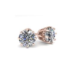 2.50 ctw VS/SI Diamond Stud Solitaire Earrings 18K Rose Gold