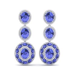 33.72 ctw Tanzanite & VS Diamond Earrings 18K White Gold