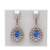 Image 1 : 11.1 ctw Tanzanite & Diamond Earrings 18K Rose Gold