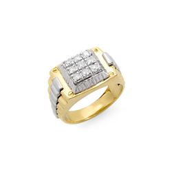 0.50 ctw Certified VS/SI Diamond Men's Ring 10K 2-Tone Gold