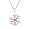 Image 1 : Sterling Silver Round Lab-Created Pink Sapphire Flower Pendant 1/2 Cttw