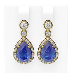 2.8 ctw Tanzanite & Diamond Earrings 18K Yellow Gold