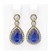 Image 1 : 2.8 ctw Tanzanite & Diamond Earrings 18K Yellow Gold