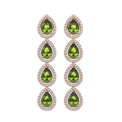 7.88 ctw Tourmaline & Diamond Micro Pave Halo Earrings 10K Rose Gold