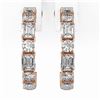 Image 2 : 3.46 ctw Emerald Cut Diamond Designer Earrings 18K Rose Gold