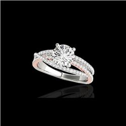 1.65 ctw Certified Diamond Solitaire Ring 10K White & Rose Gold