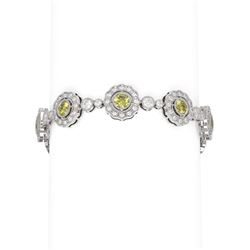 9.54 ctw Fancy Yellow Diamond Bracelet 18K White Gold