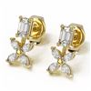 Image 1 : 1.5 ctw Emerald Cut and Marquise Diamond Earrings 18K Yellow Gold