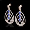 Image 1 : 4 ctw Tanzanite & Micro Pave VS/SI Diamond Earrings 14K Rose Gold