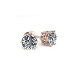 1.50 ctw Certified VS/SI Diamond Stud Earrings 18K Rose Gold
