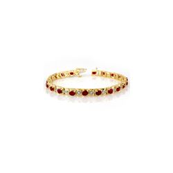 6.09 ctw Ruby & Diamond Bracelet 10K Yellow Gold