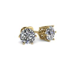 1.0 ctw Certified VS/SI Diamond Stud Earrings 18K Yellow Gold