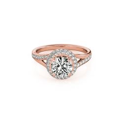 1.85 ctw Certified VS/SI Diamond Halo Ring 18K Rose Gold