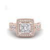 Image 2 : 2.53 ctw Princess VS/SI Diamond Solitaire Art Deco Ring 18K Rose Gold