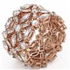 Image 2 : 7.77 ctw Marquise Cut Diamond Designer Ring 18K Rose Gold