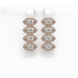 5.92 ctw Marquise Cut Diamond Micro Pave Earrings 18K Rose Gold