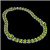 Image 2 : 38.37 ctw Peridot & Diamond Necklace 14K White Gold