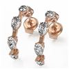 Image 1 : 3.5 ctw Pear Cut Diamond Designer Earrings 18K Rose Gold
