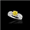 Image 1 : 1.7 ctw Certified SI/I Fancy Intense Yellow Diamond Ring 10K White Gold