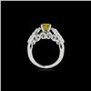 Image 2 : 1.7 ctw Certified SI/I Fancy Intense Yellow Diamond Ring 10K White Gold
