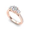 Image 1 : 1.67 ctw VS/SI Diamond Solitaire Art Deco 3 Stone Ring 18K Rose Gold