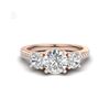 Image 2 : 1.67 ctw VS/SI Diamond Solitaire Art Deco 3 Stone Ring 18K Rose Gold