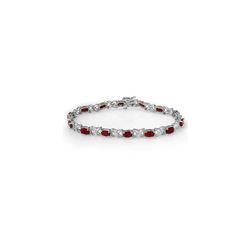 8.55 ctw Ruby & Diamond Bracelet 14K White Gold