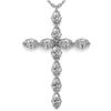 Image 1 : 2 ctw Oval Diamond Designer Cross Necklace 18K White Gold
